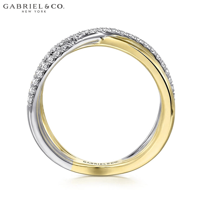 14kt 0.25cts Natural Diamond Criss Cross Ring