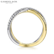 Natural Diamond Criss Cross Ring 10.0mm