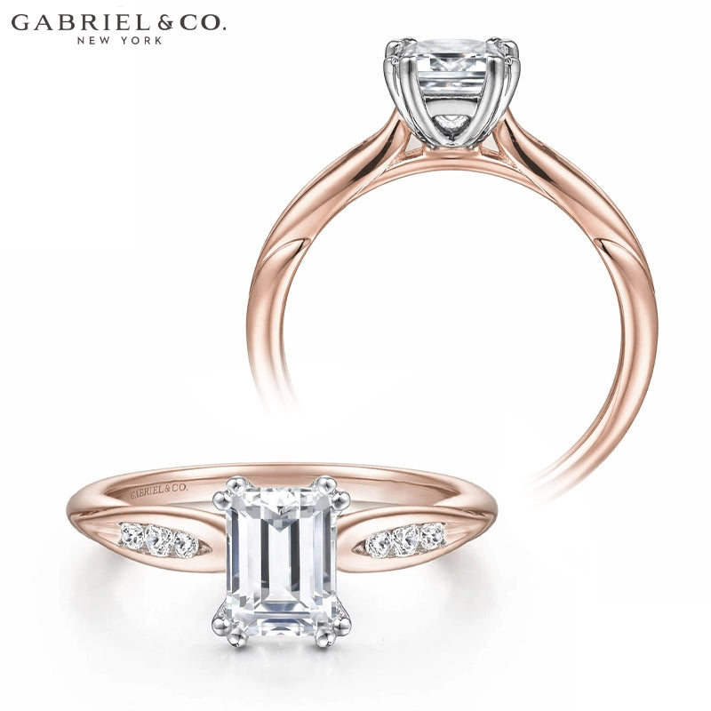 1.00ctr-2.00ctr Emerald Cut Lab Grown Diamond Ring