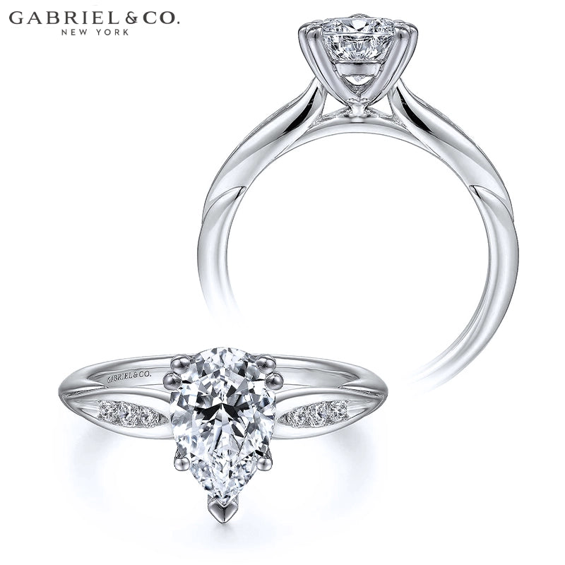 1.00ctr-2.00ctr Pear Cut Lab Grown Diamond Ring
