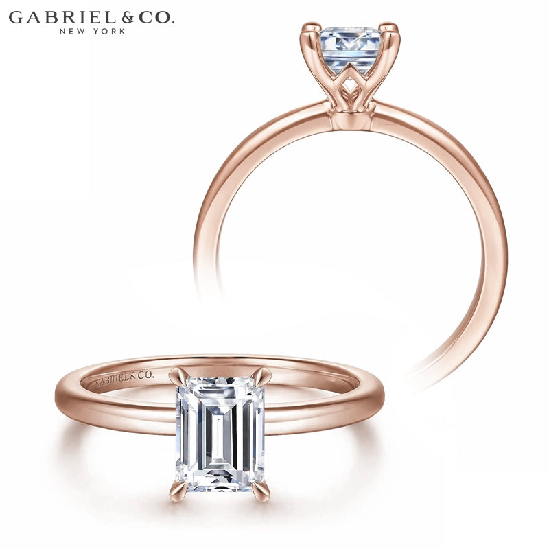 1.00ctr-2.00ctr Emerald Cut Lab Grown Diamond Ring