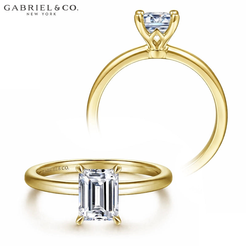 1.00ctr-2.00ctr Emerald Cut Lab Grown Diamond Ring