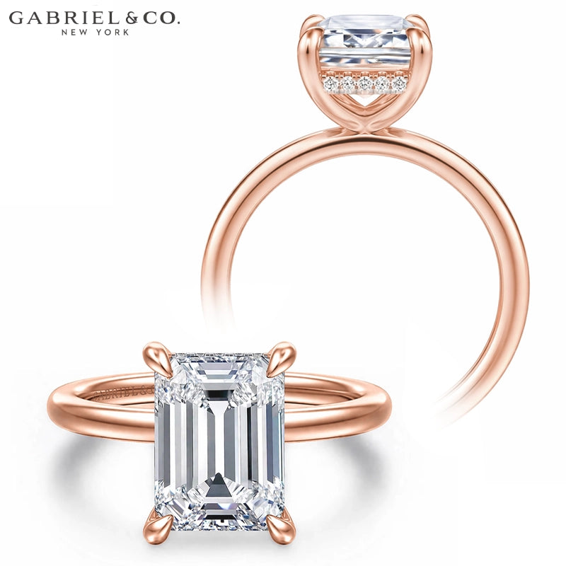 3.00ctr-5.00ctr Emerald Cut Lab Grown Diamond Ring