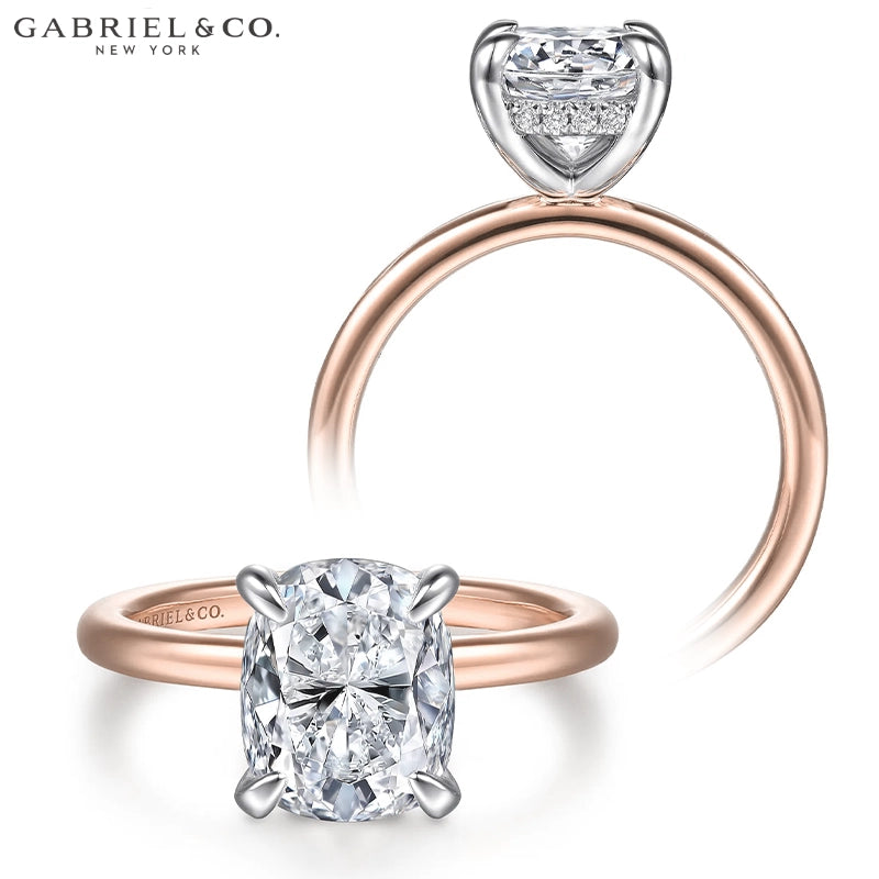 1.25ctr-2.50ctr Elongated Cushion Cut Lab Grown Diamond Ring