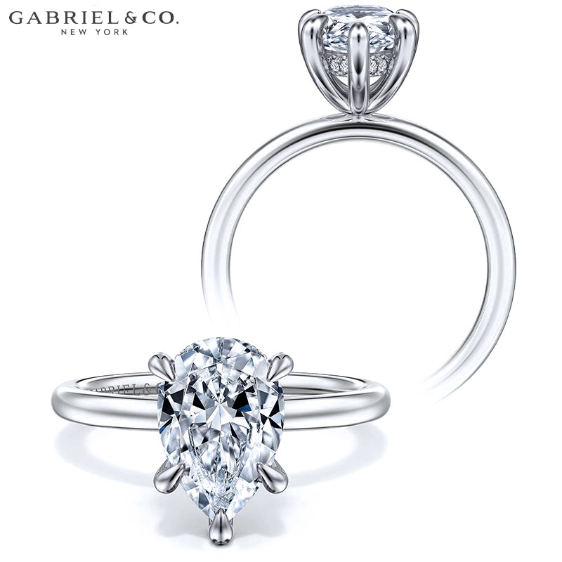 1.00ctr-2.00ctr Pear Cut Natural Diamond Ring Tailor Made