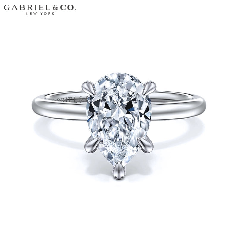 1.00ctr-2.00ctr Pear Cut Natural Diamond Ring