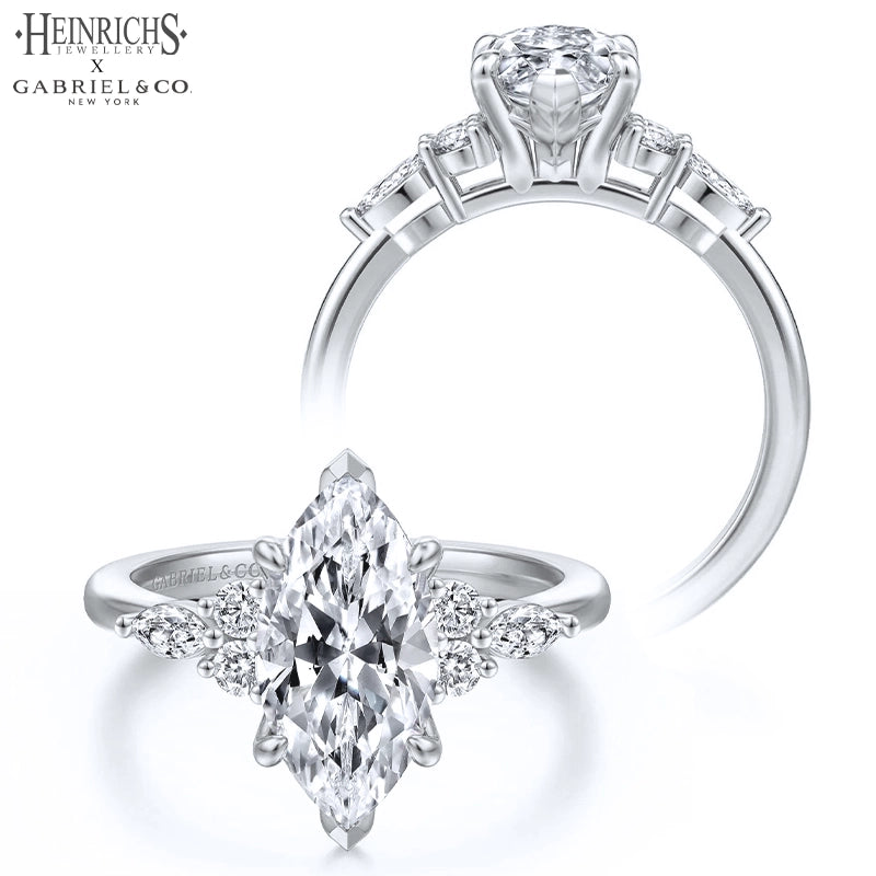 1.25ctr-2.50ctr Marquise Cut Lab Grown Diamond Ring Tailor Made