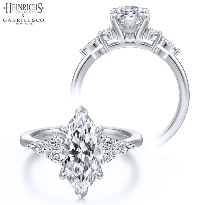 1.25ctr-2.50ctr Marquise Cut Lab Grown Diamond Ring Tailor Made