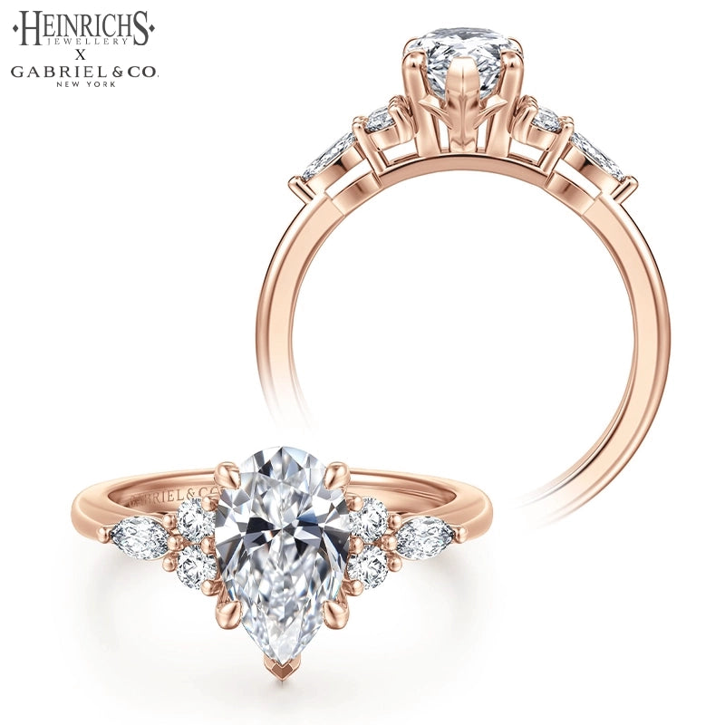 1.25ctr-2.50ctr Pear Cut Lab Grown Diamond Ring Tailor Made