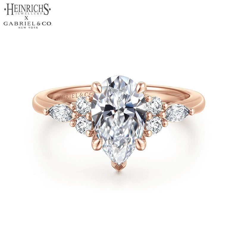 1.25ctr-2.50ctr Pear Cut Lab Grown Diamond Ring Tailor Made