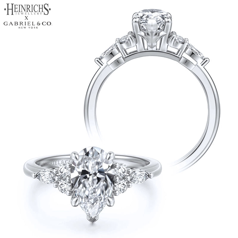 1.25ctr-2.50ctr Pear Cut Lab Grown Diamond Ring Tailor Made