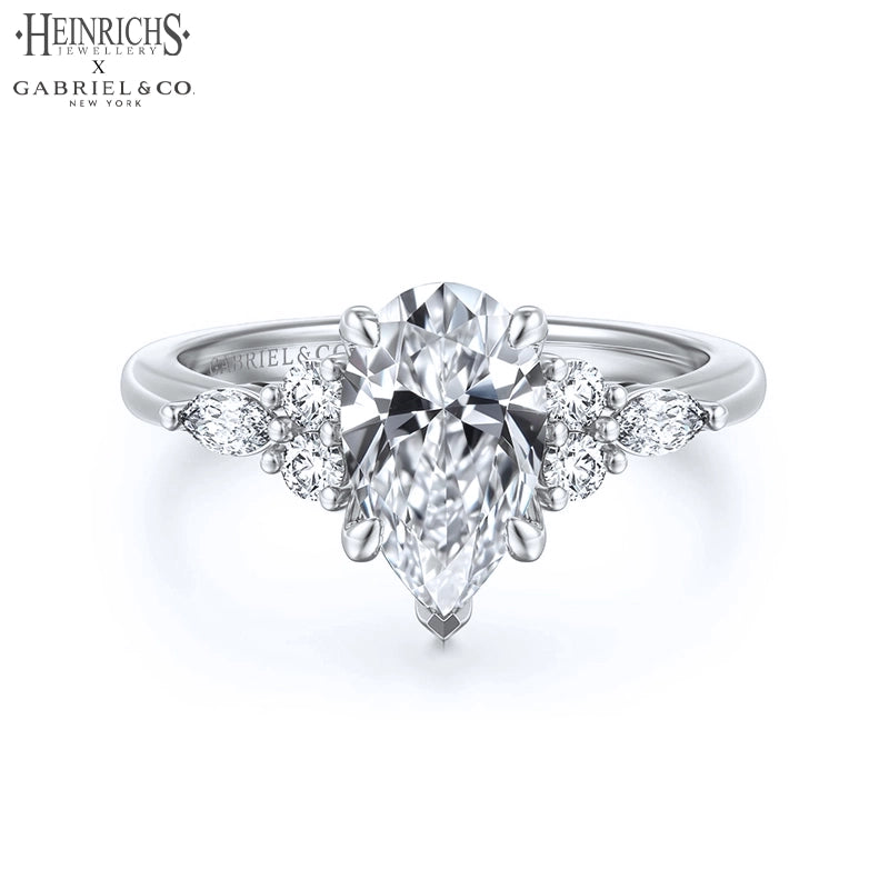 1.25ctr-2.50ctr Pear Cut Lab Grown Diamond Ring Tailor Made