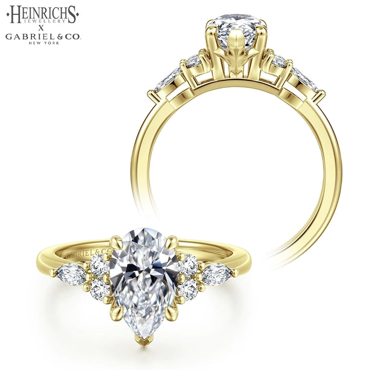 1.25ctr-2.50ctr Pear Cut Lab Grown Diamond Ring Tailor Made