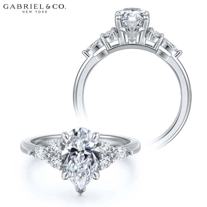 1.00ctr-2.00ctr Pear Cut Natural Diamond Ring Tailor Made