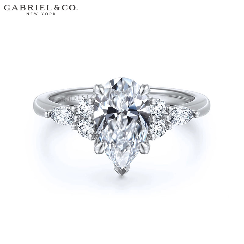1.00ctr-2.00ctr Pear Cut Natural Diamond Ring Tailor Made