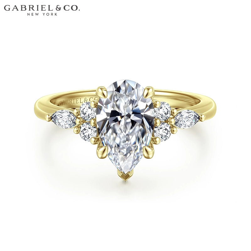 1.00ctr-2.00ctr Pear Cut Natural Diamond Ring Tailor Made