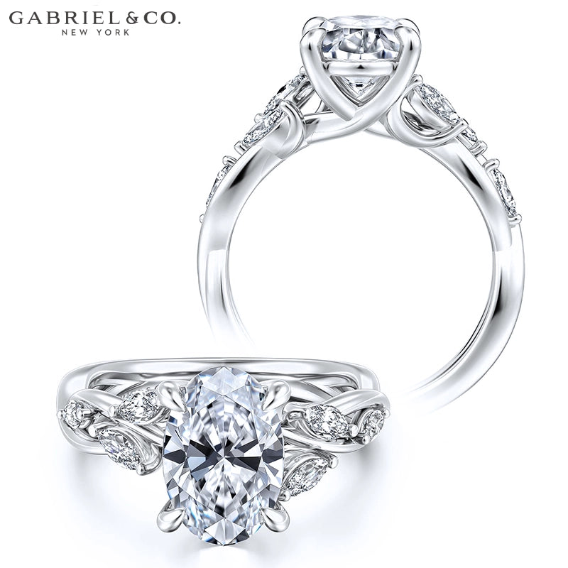 1.00ctr-2.00ctr Oval Cut Natural Diamond Ring