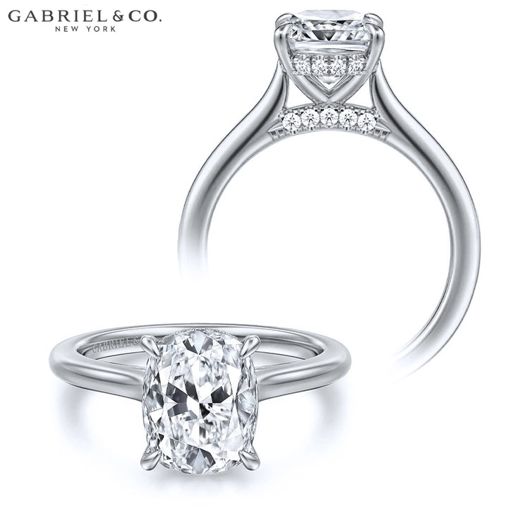 1.00ctr-2.00ctr Elongated Cushion Cut Natural Diamond Ring Tailor Made