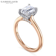 0.75ctr-3.00ctr Emerald Cut Diamond Customizable Hidden Halo Ring