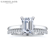 0.75ctr-3.00ctr Emerald Cut Diamond Customizable Hidden Halo Ring