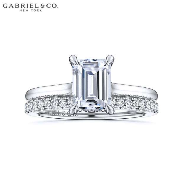 0.75ctr-3.00ctr Emerald Cut Lab Grown Diamond Ring