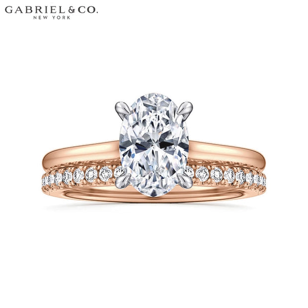 0.75ctr-3.00ctr Oval Cut Diamond Customizable Hidden Halo Ring