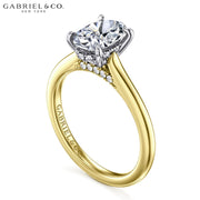 0.75ctr-3.00ctr Oval Cut Diamond Customizable Hidden Halo Ring