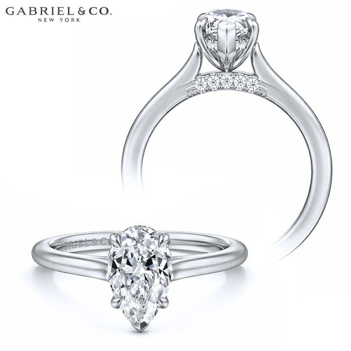 1.00ctr-2.00ctr Pear Cut Natural Diamond Ring Tailor Made