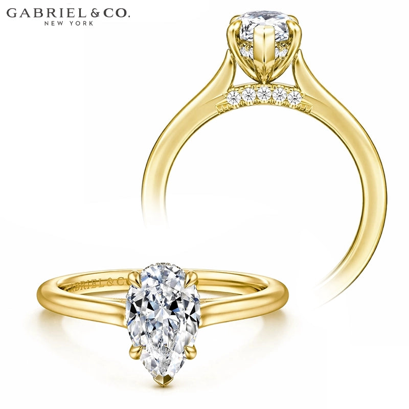 1.00ctr-2.00ctr Pear Cut Natural Diamond Ring Tailor Made