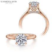 0.75ctr-3.00ctr Round Cut Diamond Customizable Hidden Halo Ring