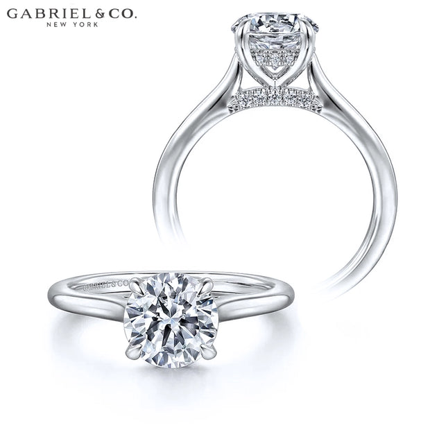 0.75ctr-3.00ctr Round Cut Diamond Customizable Hidden Halo Ring