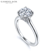 0.75ctr-3.00ctr Round Cut Diamond Customizable Hidden Halo Ring