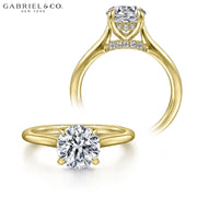 0.75ctr-3.00ctr Round Cut Diamond Customizable Hidden Halo Ring