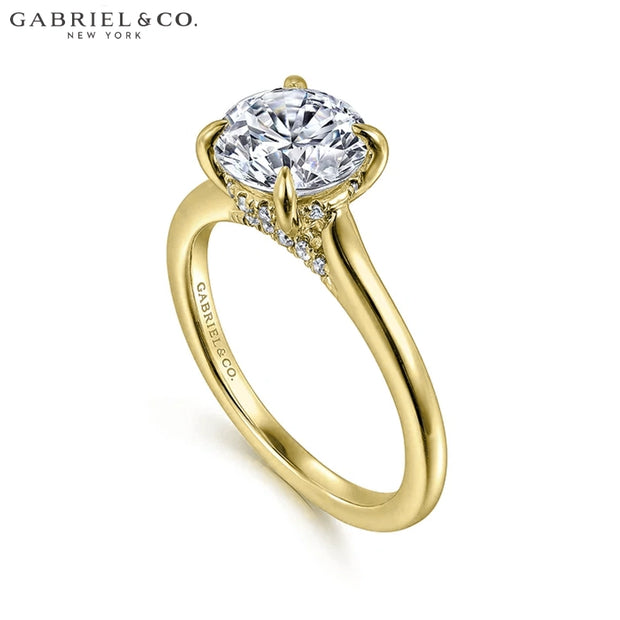 0.75ctr-3.00ctr Round Cut Diamond Customizable Hidden Halo Ring