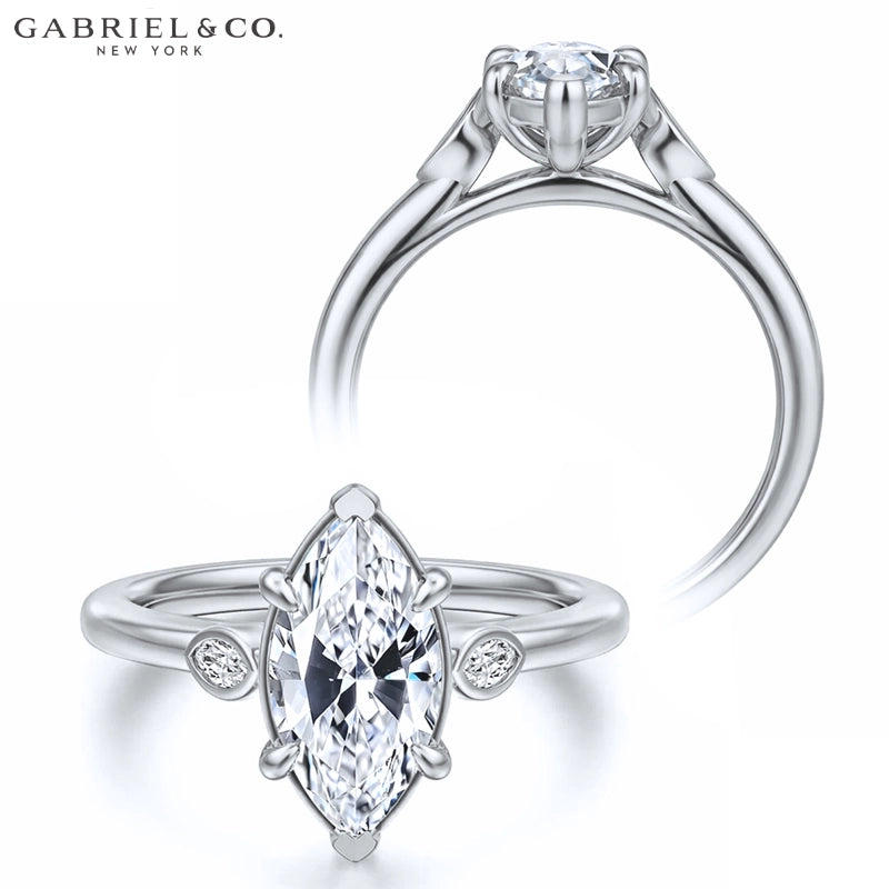 1.25ctr-2.50ctr Marquise Cut Lab Grown Diamond Ring Tailor Made