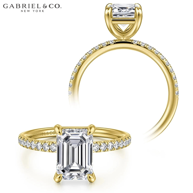 1.00ctr-2.00ctr Emerald Cut Natural Diamond Ring