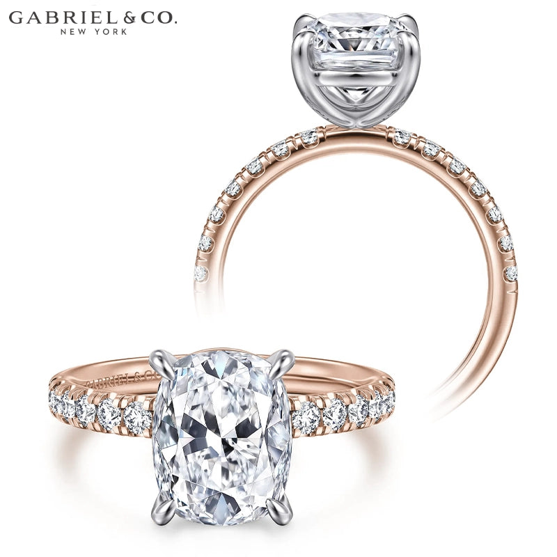 1.25ctr-2.50ctr Elongated Cushion Cut Lab Grown Diamond Ring Tailor Made