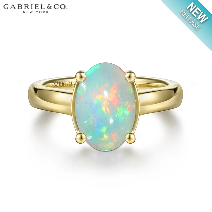 Genuine Opal & Diamond Ring