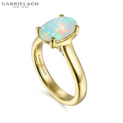 Genuine Opal & Diamond Ring