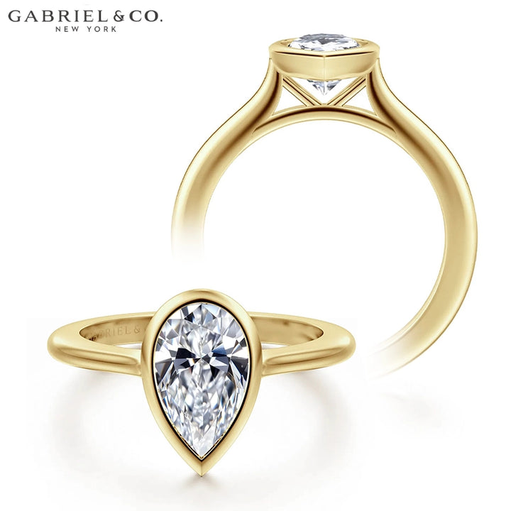 1.25ctr-2.50ctr Pear Cut Lab Grown Diamond Ring Tailor Made
