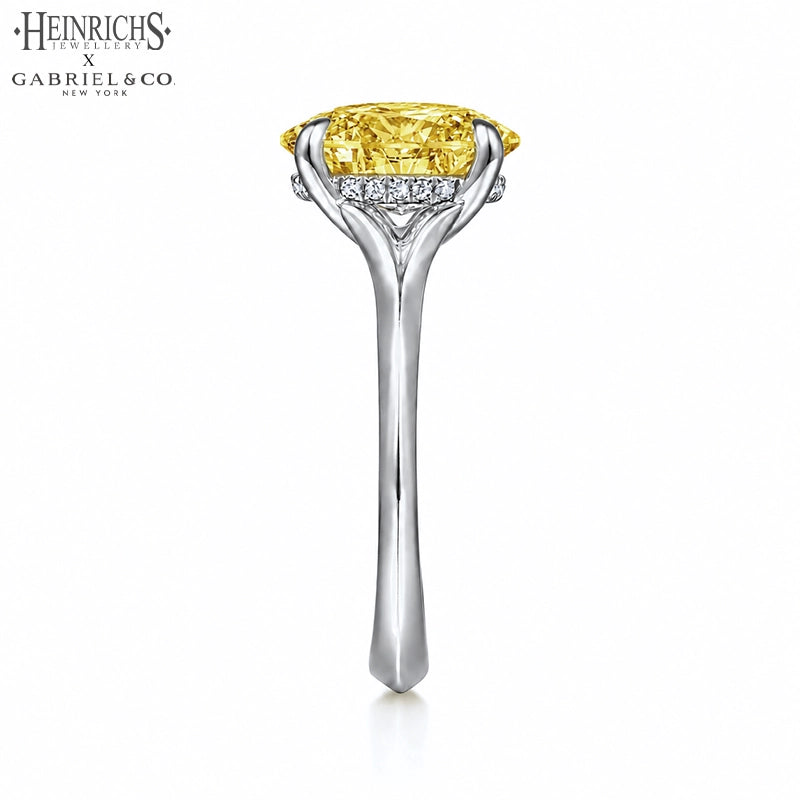 1.25ctr-2.50ctr Oval Cut Lab Grown Yellow Diamond Ring