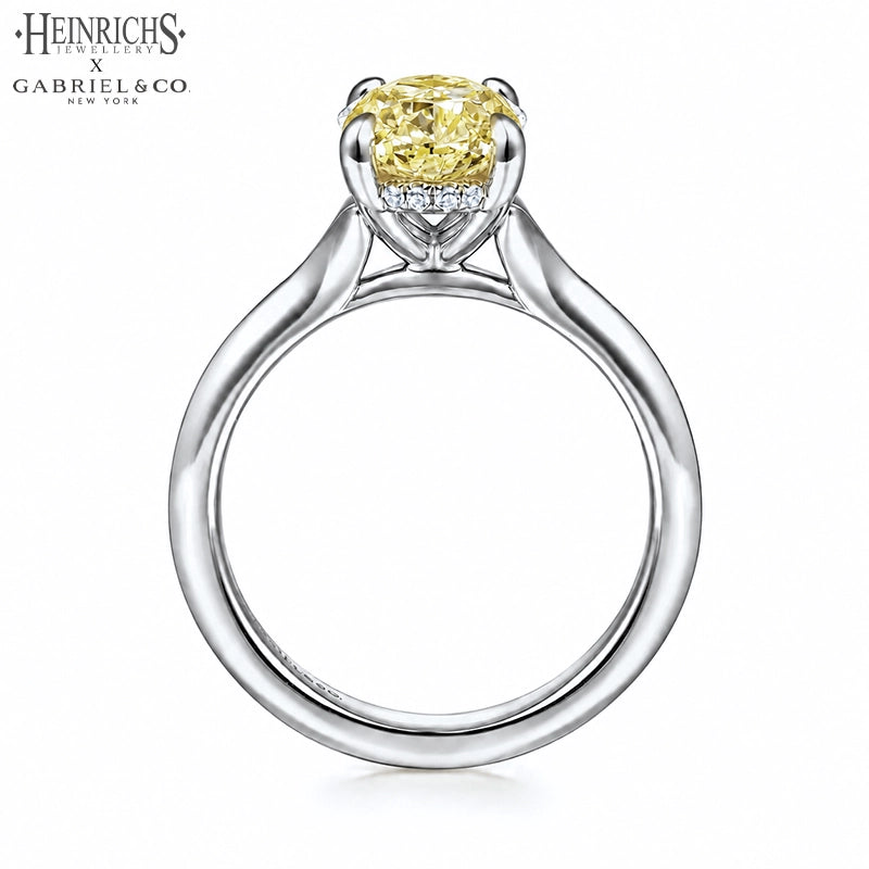 1.25ctr-2.50ctr Oval Cut Lab Grown Yellow Diamond Ring