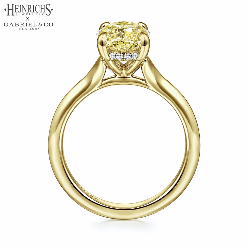 1.25ctr-2.50ctr Oval Cut Lab Grown Yellow Diamond Ring