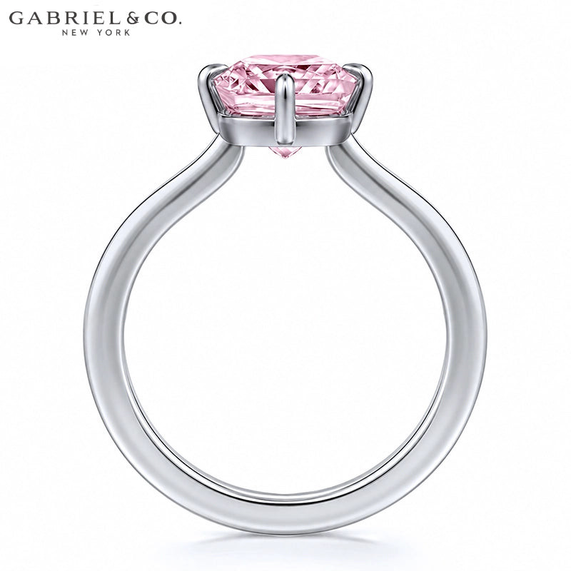 1.25ctr-2.50ctr Elongated Cushion Cut Lab Grown Pink Rosé Diamond Ring