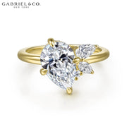 2.42ctw Pear Cut Lab Grown Diamond Ring