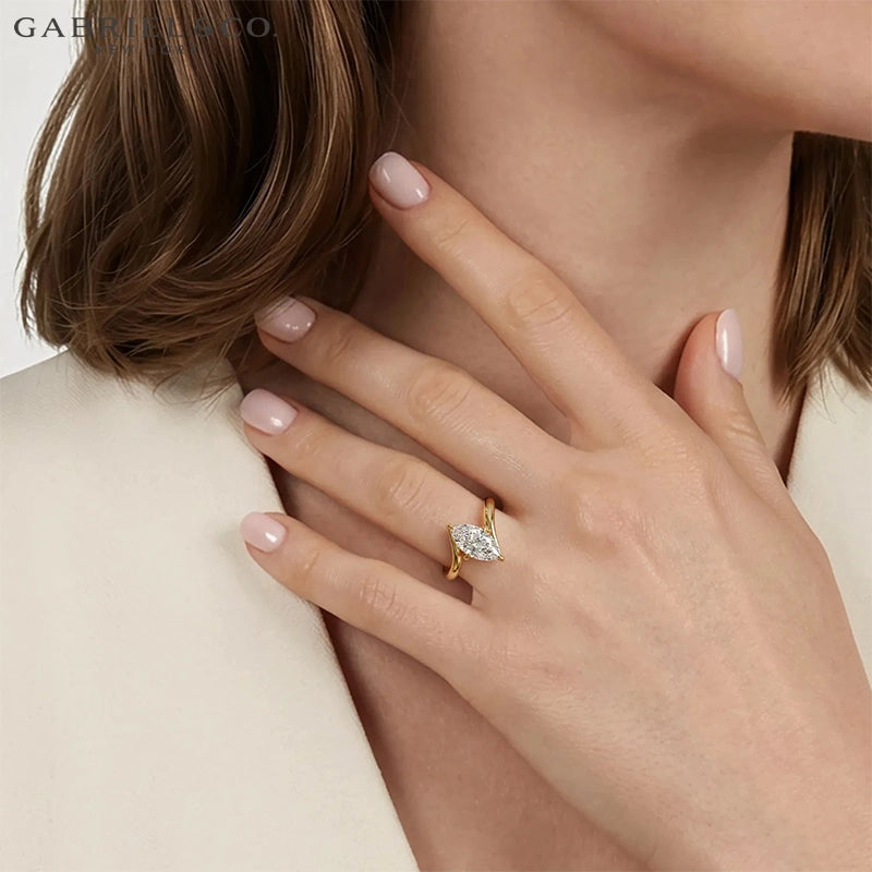 1.00ctr-2.00ctr Marquise Cut Natural Diamond Ring Tailor Made