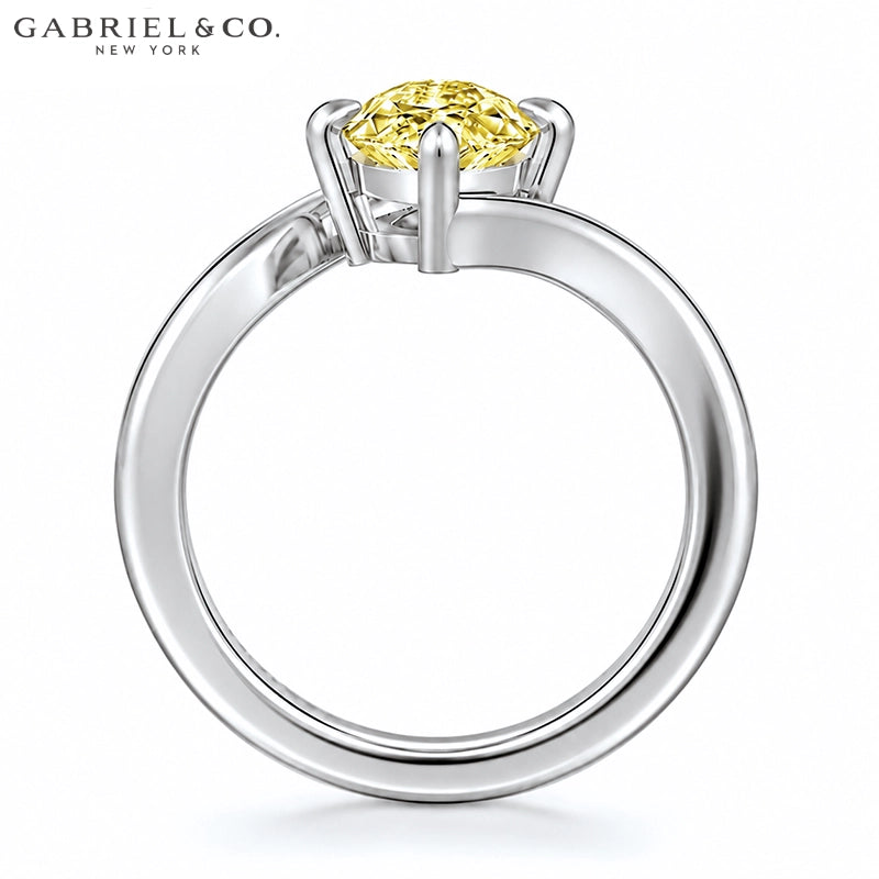 1.25ctr-2.50ctr Marquise Cut Lab Grown Canary Yellow Diamond Ring