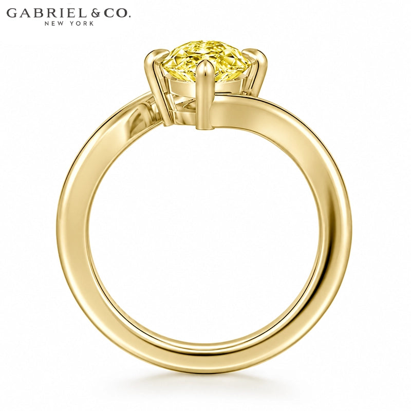 1.25ctr-2.50ctr Marquise Cut Lab Grown Canary Yellow Diamond Ring