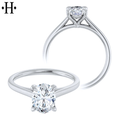 0.75ctr-1.25ctr Oval Cut Natural Diamond Ring