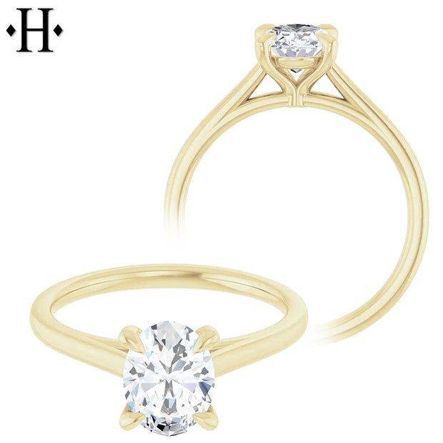 0.75ctr-1.25ctr Oval Cut Natural Diamond Ring